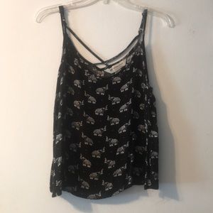 Boho Elephant Print Flowy Tank